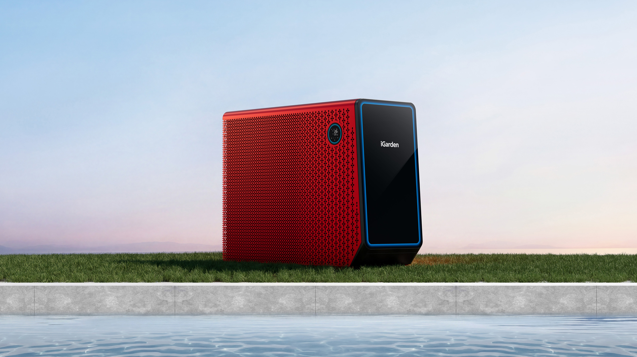 iGarden X30 R290 heat pump on grass